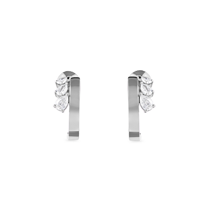 ETOILE White Gold Hoop Earring diamond pear drops