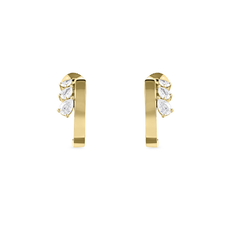 ETOILE Yellow Gold Hoop Earring diamond pear drops