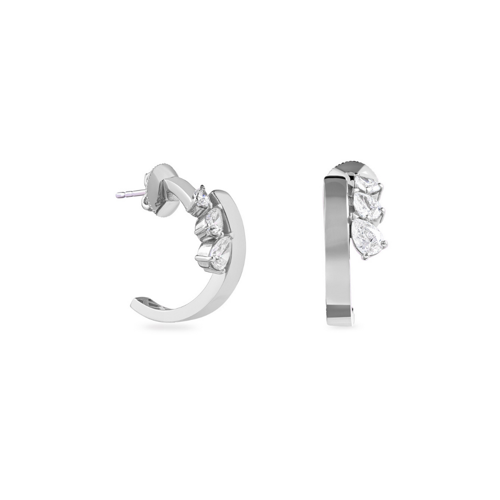 Diamond half hoop on sale earrings