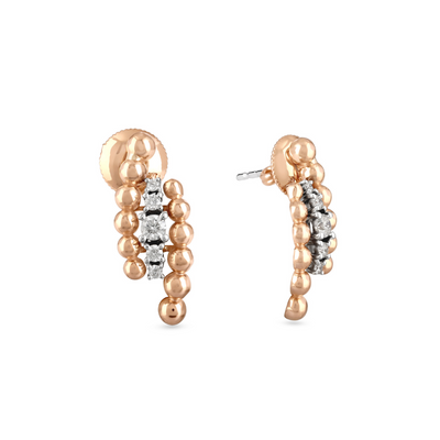 Lucien Rose Gold Bubble Diamond Earring