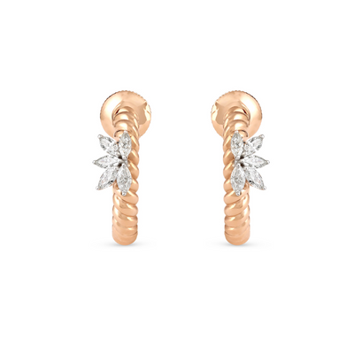 Lucien Jolie Twisted Rose Gold Diamond Earring