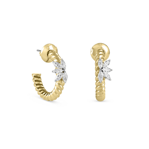 Lucien Jolie Twisted Yellow Gold Diamond Earring Lucien Jolie Twisted Yellow Gold Diamond Earrings