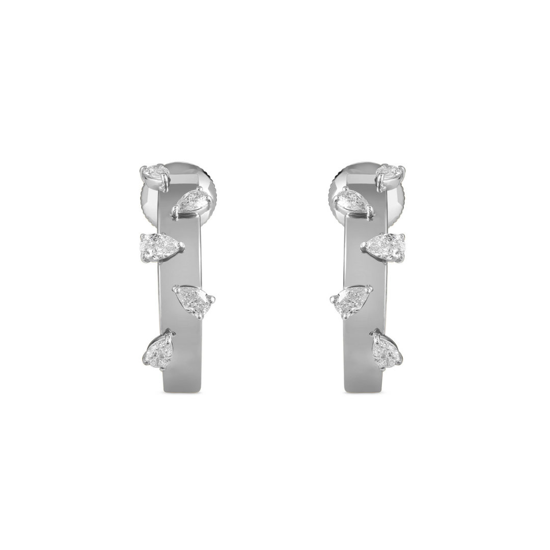 ETOILE White Gold Hoops Diamond Earring