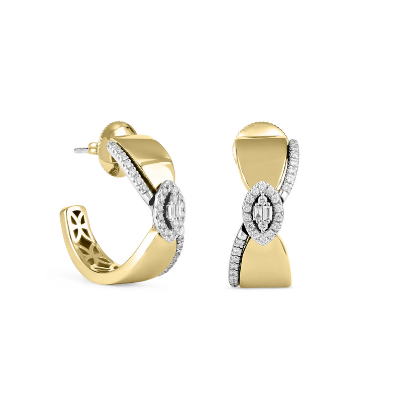 ETOILE Yellow Gold Diamond Hoop Earring