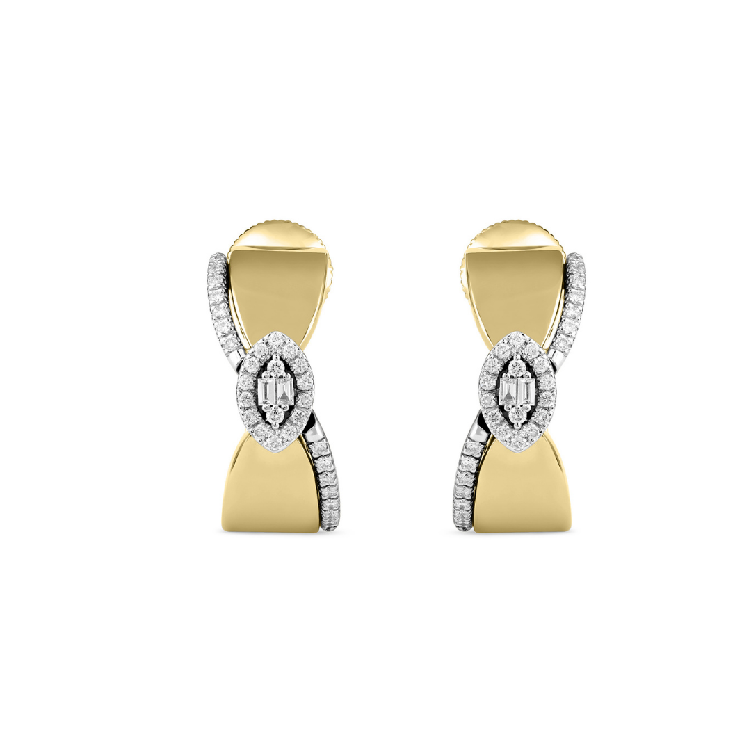 ETOILE Yellow Gold Diamond Hoop Earring