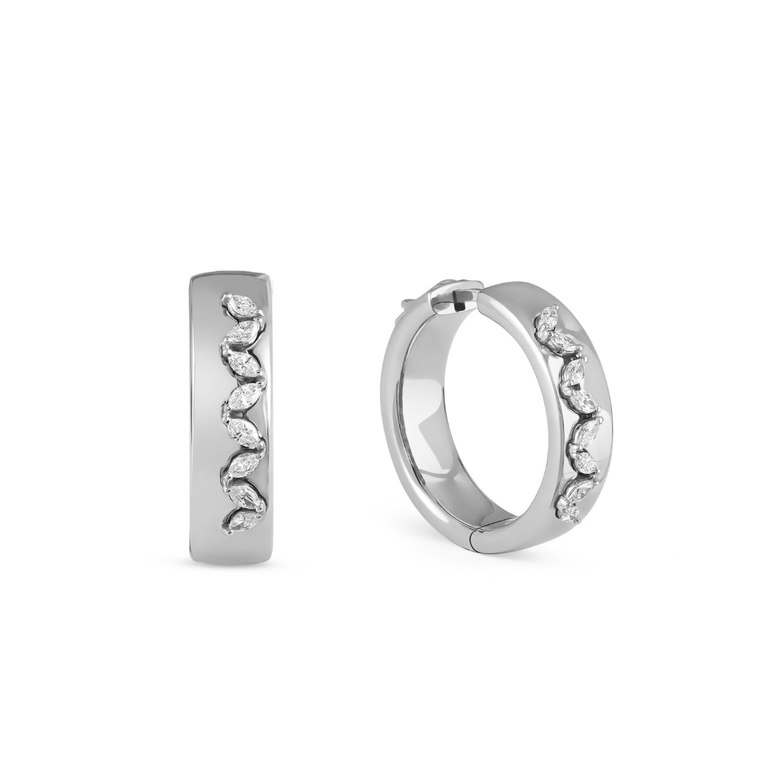 ETOILE White Gold Hoop Earring with Marquise