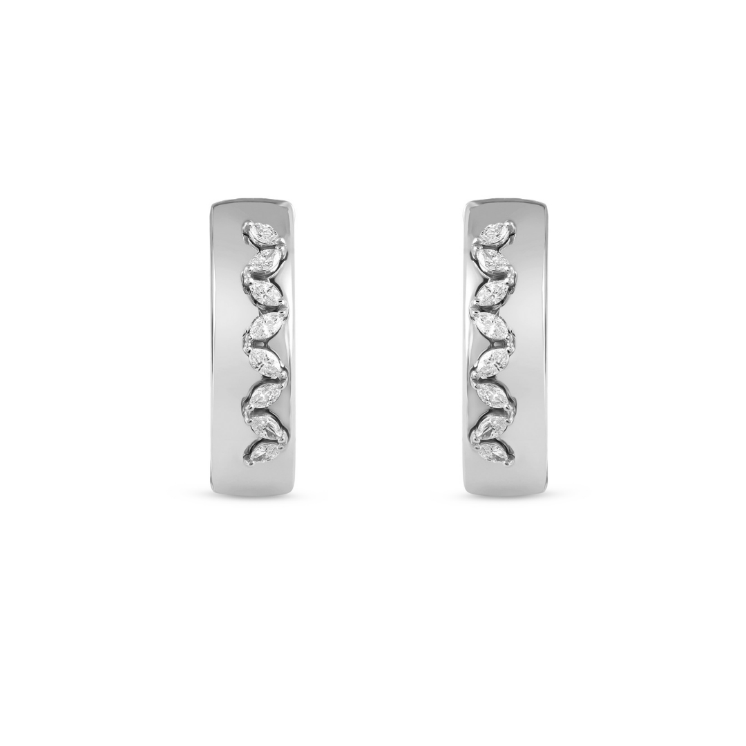 ETOILE White Gold Hoop Earring with Marquise