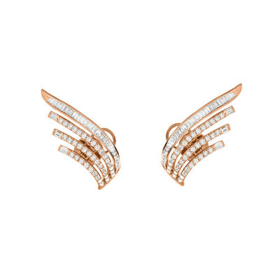 DILARA Rose Gold Crown Diamond Earring