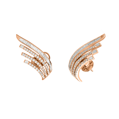 DILARA Rose Gold Crown Diamond Earring DILARA Rose Gold Crown Diamond Earring