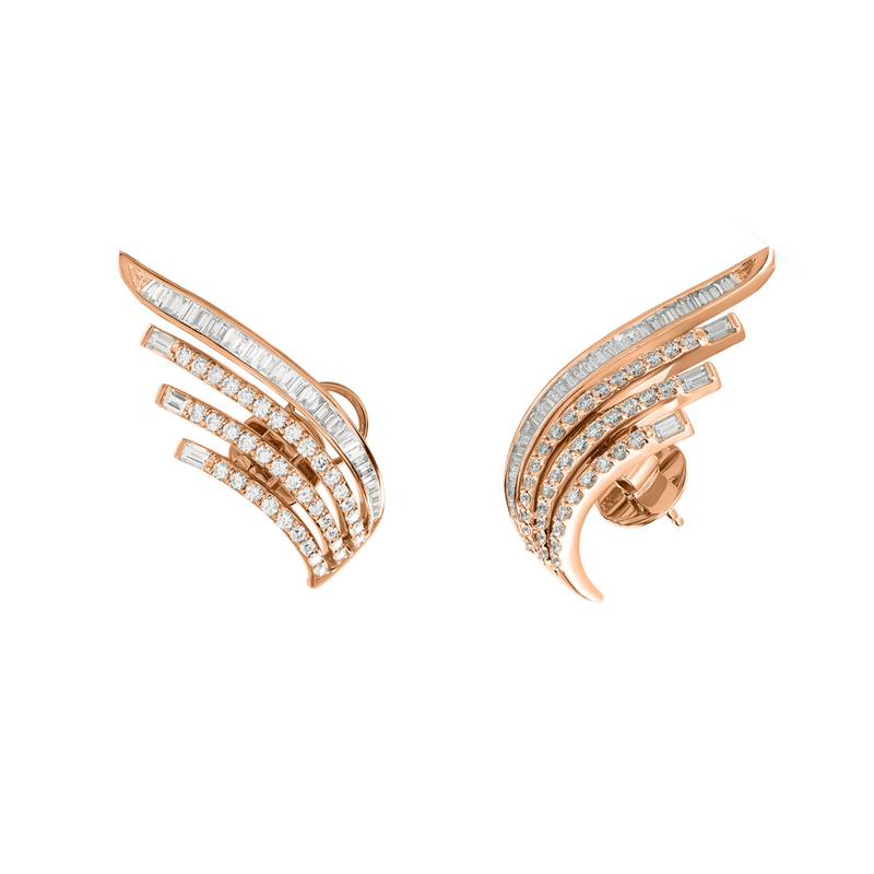 DILARA Rose Gold Crown Diamond Earring