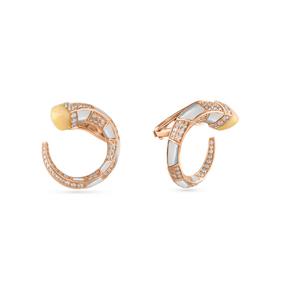 ARTISTRY Rose Gold Diamond Earring with Natural Opal
