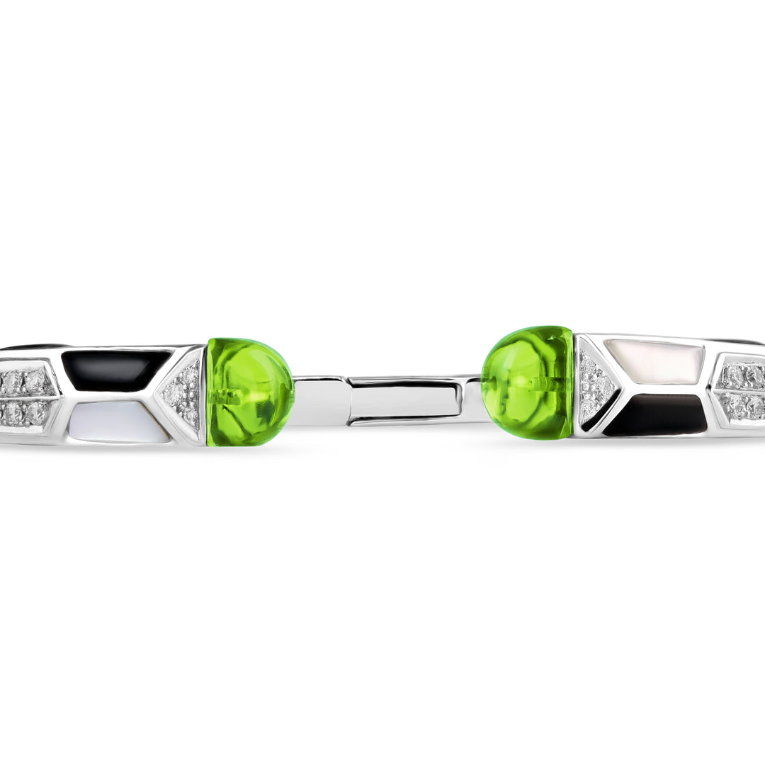 ARTISTRY White Gold Bangle With Natural Peridot