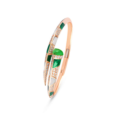Soit Belle Signatur Rose Gold Bracelet With Natural Emerald