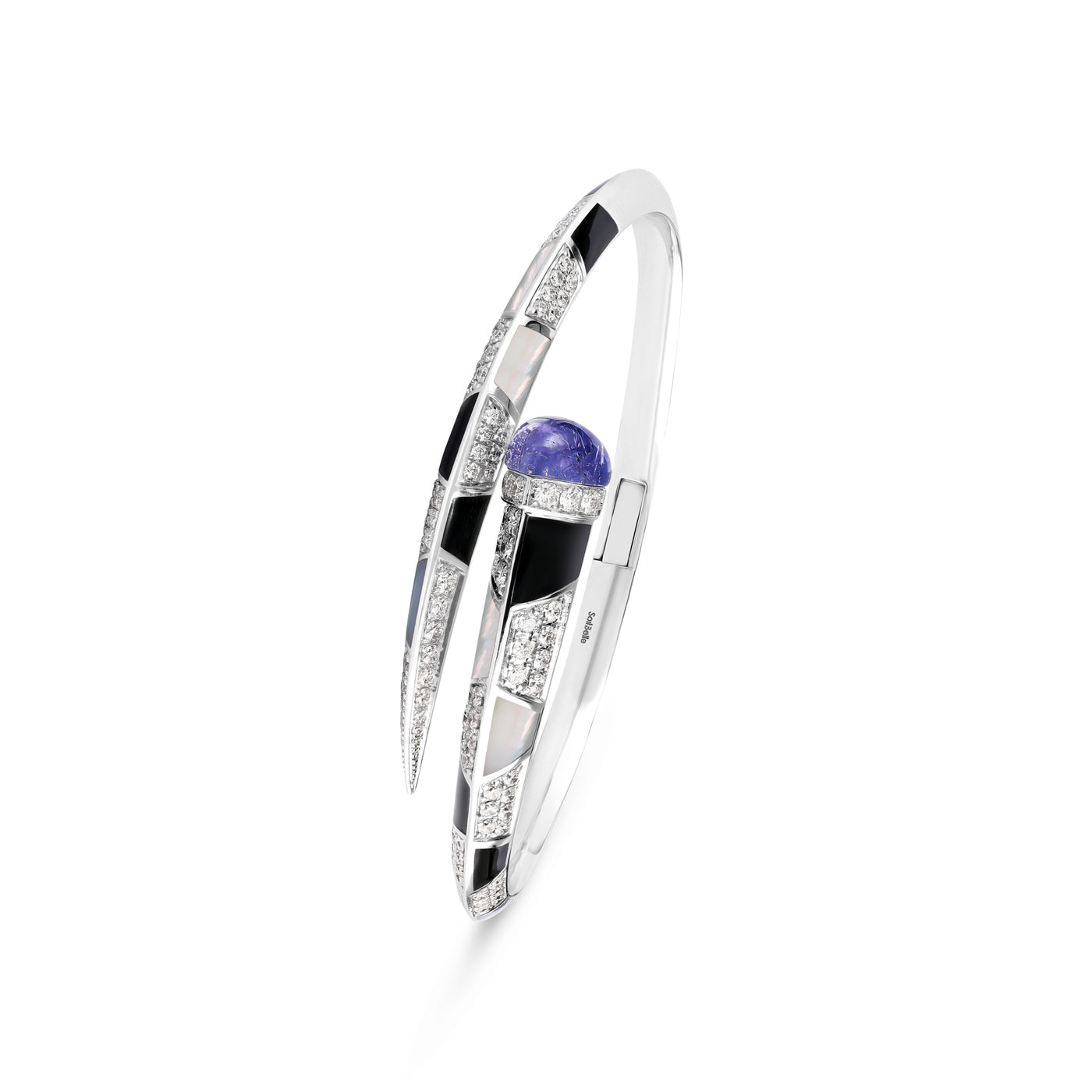 Soit Belle Signature White Gold Bangle With Natural Tanzanite