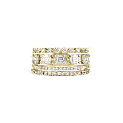 DILARA Yellow Gold Layers diamond ring DILARA Yellow Gold Layers diamond ring