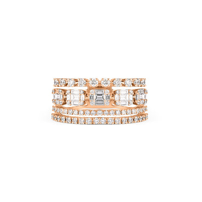 DILARA Rose Gold Layers diamond ring