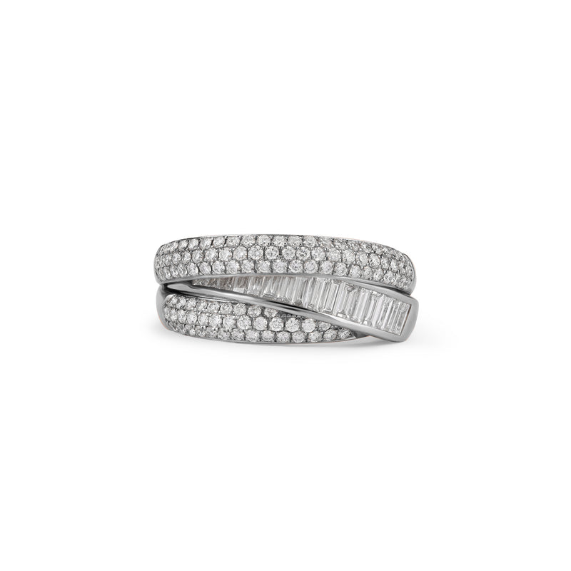 DILARA White Gold crossover diamond ring