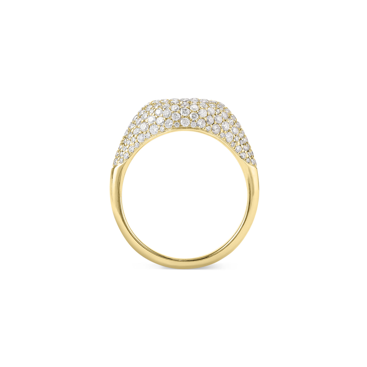 Soit Belle Yellow Gold Pavé Pinky Ring: Delicate Glamour