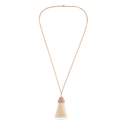 Rose Gold Diamond Pendant with Pearls