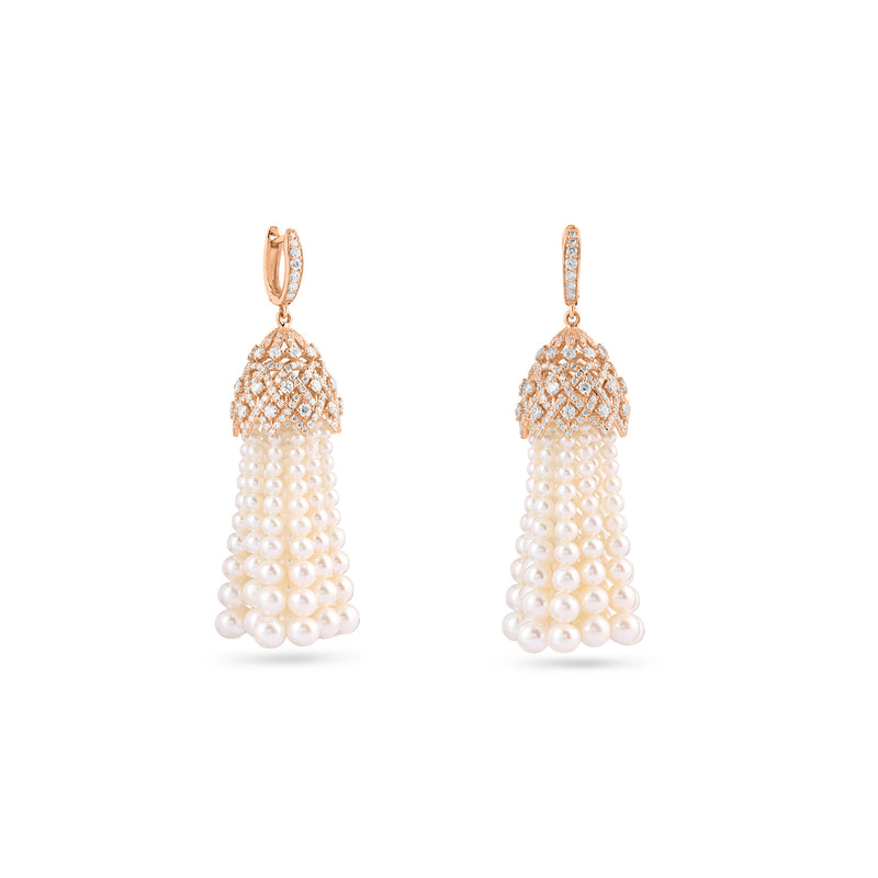 BAHR Rose Gold Diamond Pearl Earring
