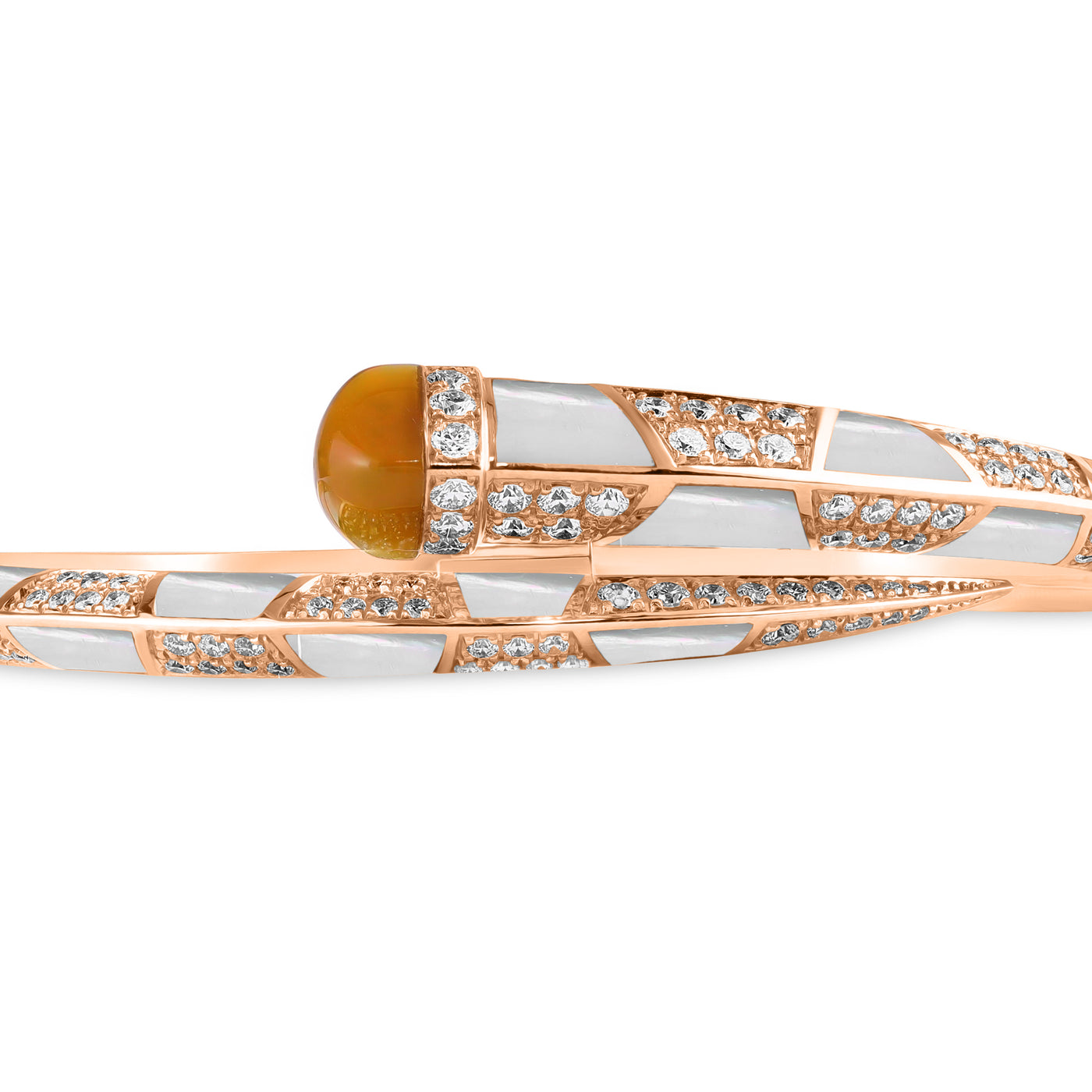 Soit Belle Signatur Rose Gold Bangle With Natural Opal