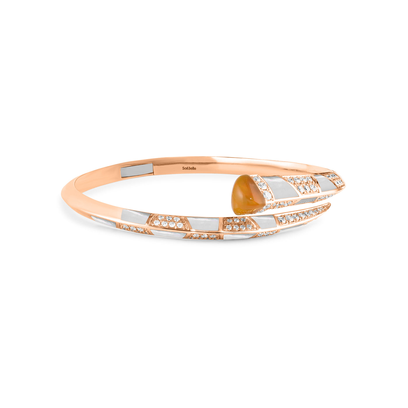 Soit Belle Signatur Rose Gold Bangle With Natural Opal
