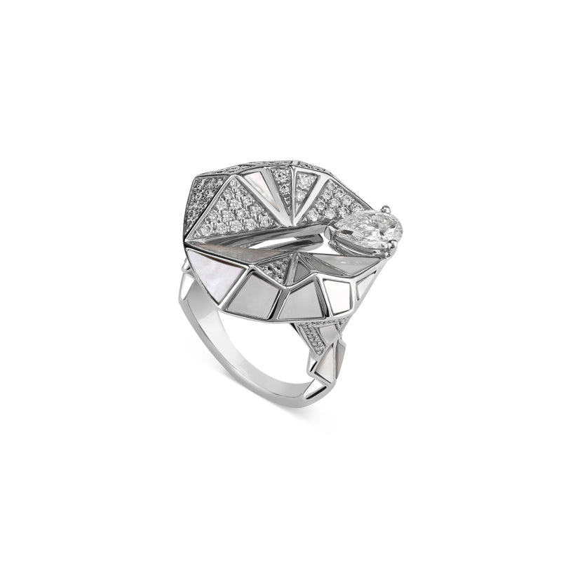 VISTA Geometric White Gold Diamond Ring