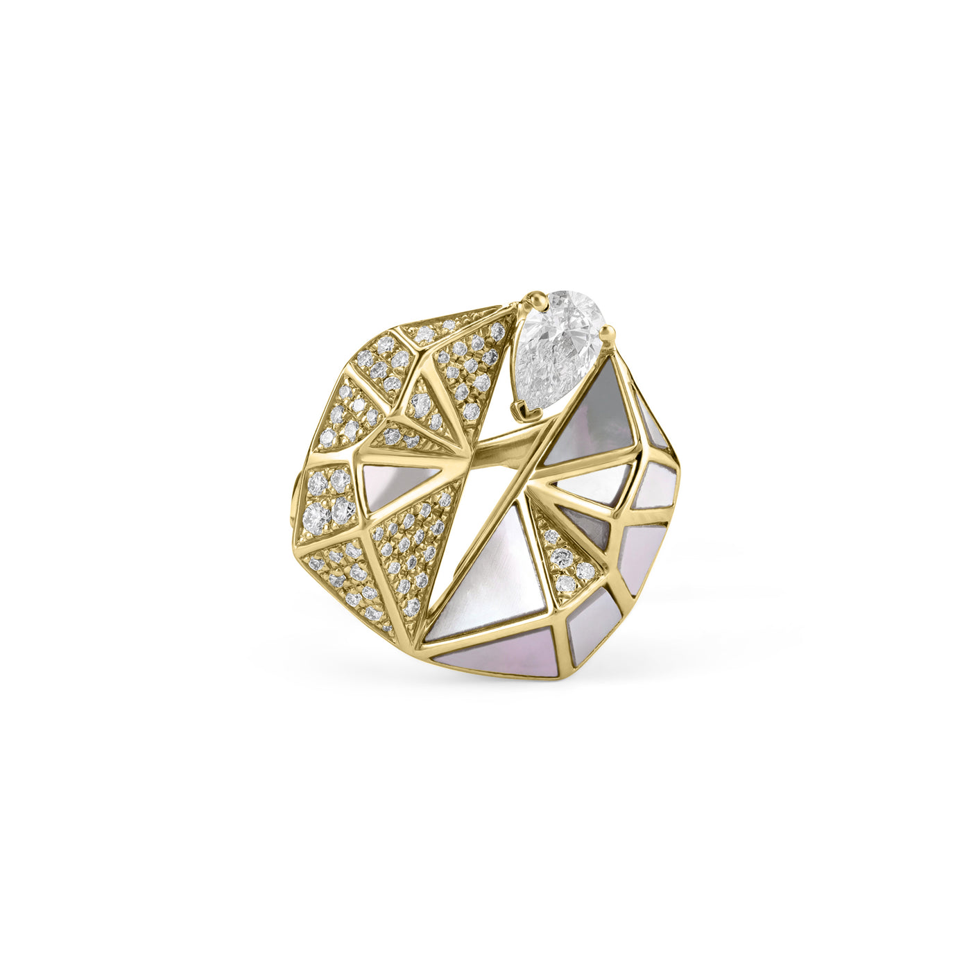 Soit Belle Geometric Yellow Gold Diamond Ring
