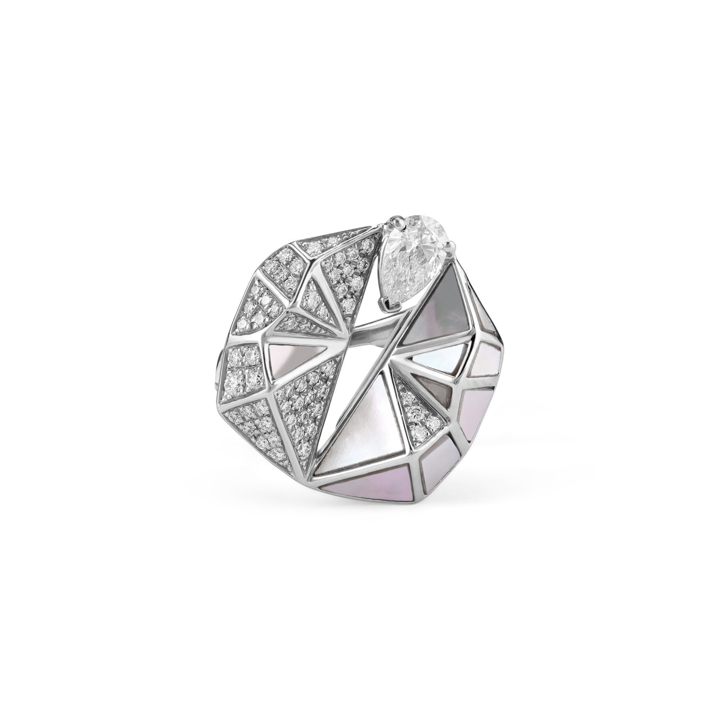 Soit Belle Geometric White Gold Diamond Ring