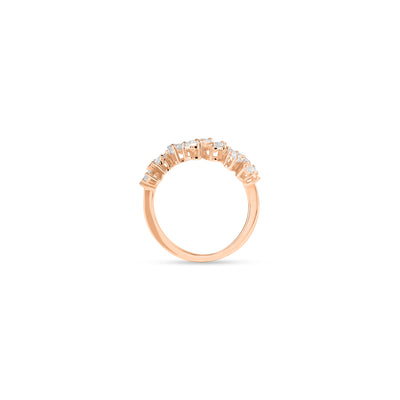 Rose Gold Diamond 3 flowers ring