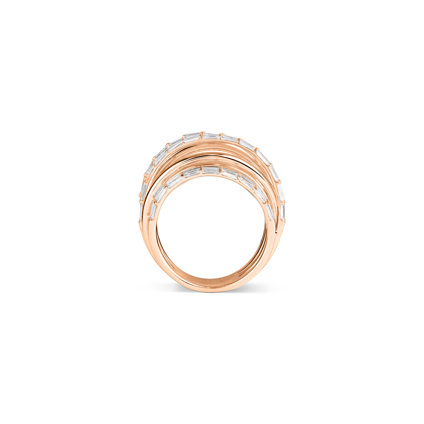 DILARA Rose Gold Overlapping Diamond Ring
