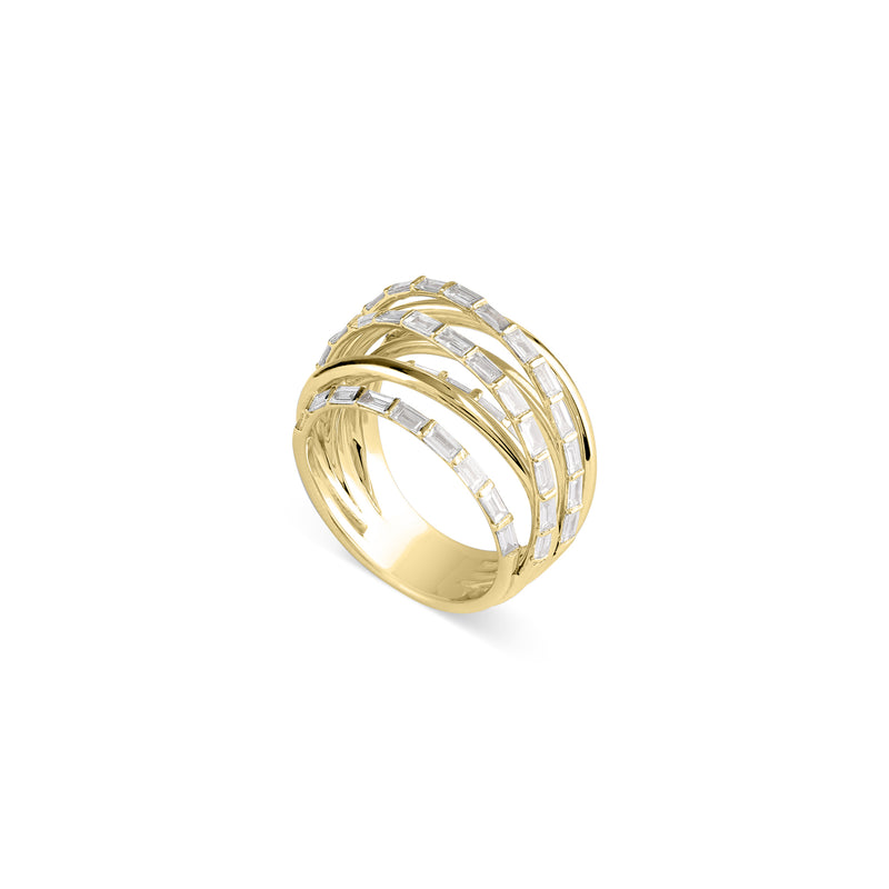 DILARA Yellow Gold Overlapping Diamond Ring