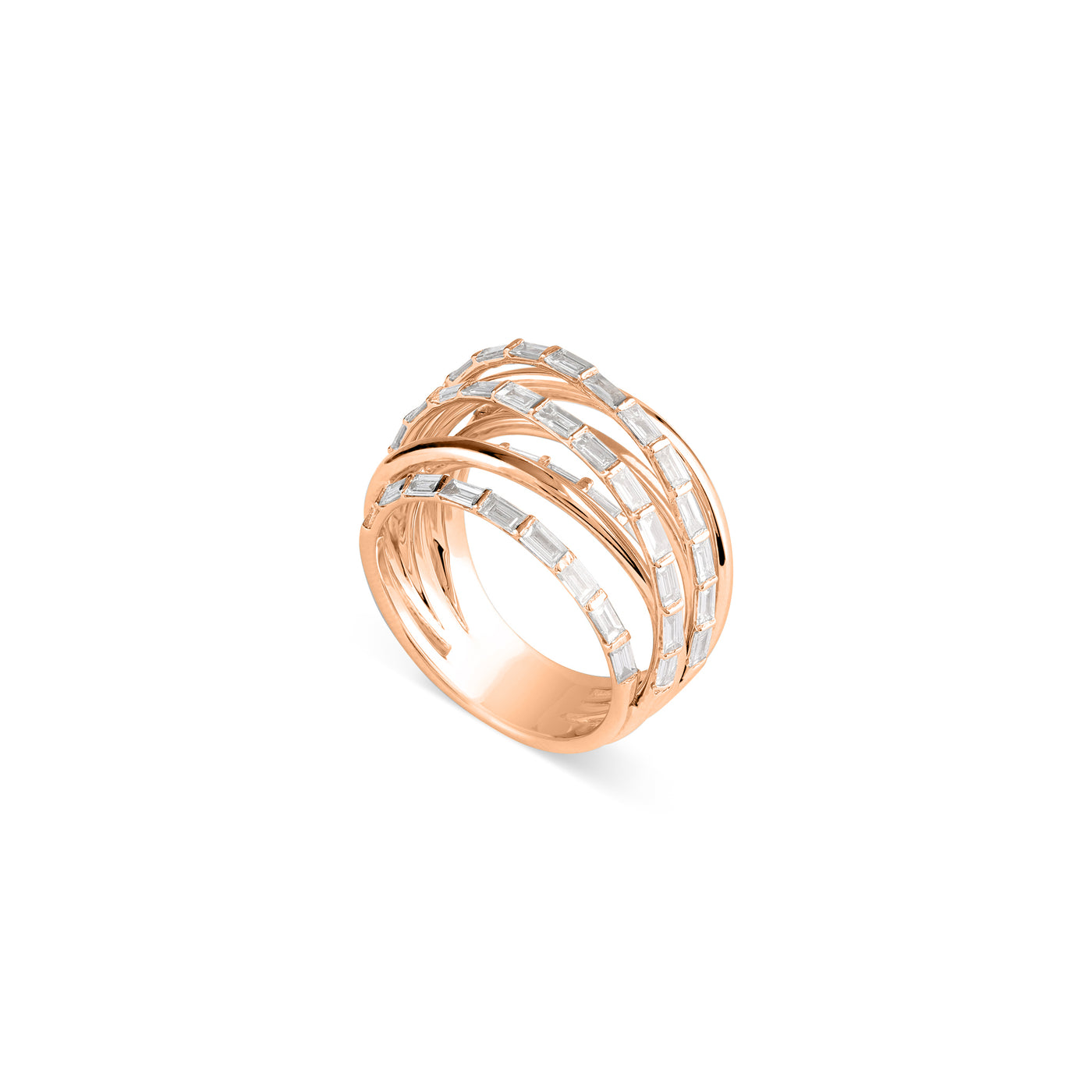 DILARA Rose Gold Overlapping Diamond Ring