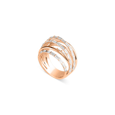 DILARA Rose Gold Overlapping Diamond Ring