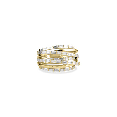DILARA Yellow Gold Overlapping Diamond Ring