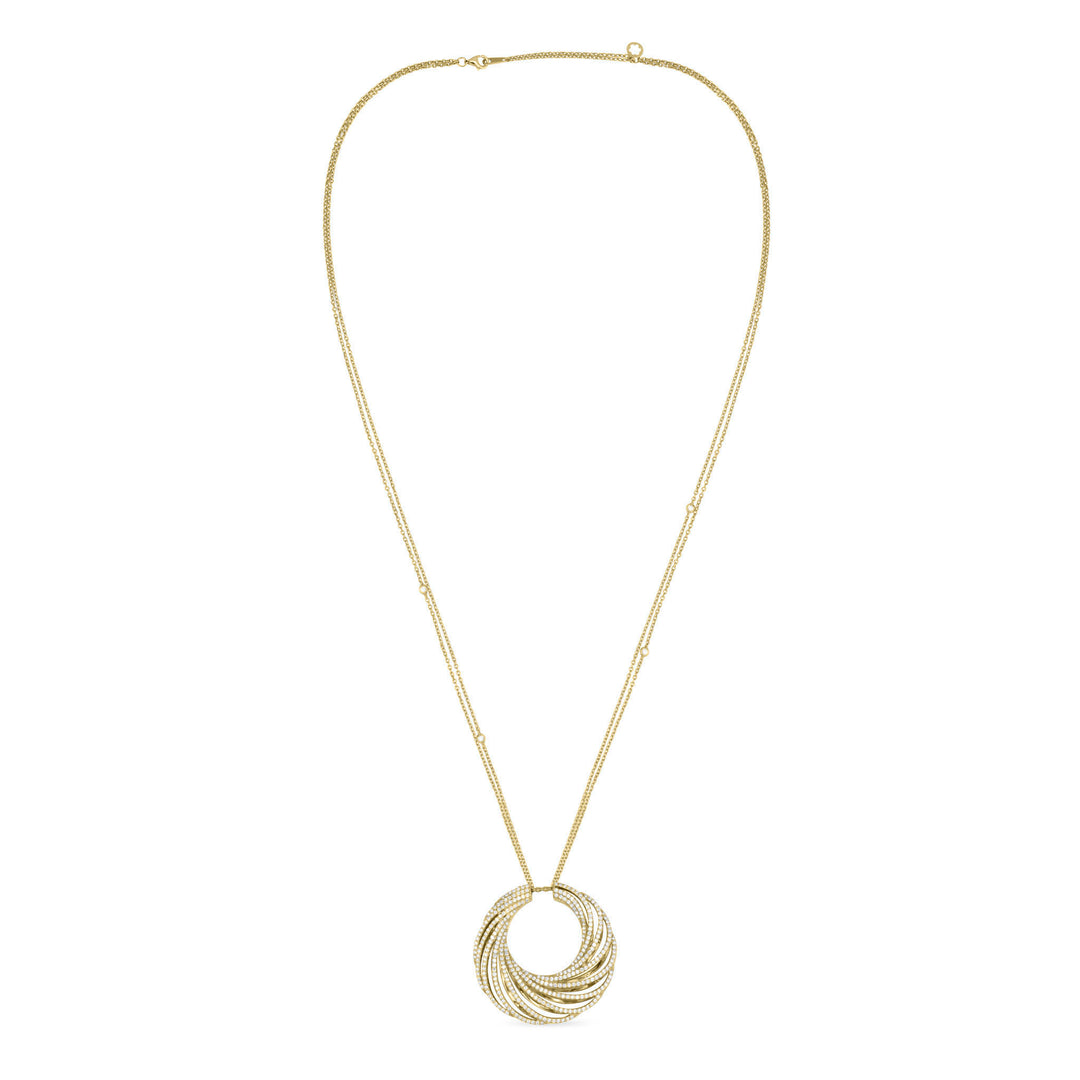 RONZA Yellow Gold Large Moon Diamond Pendant
