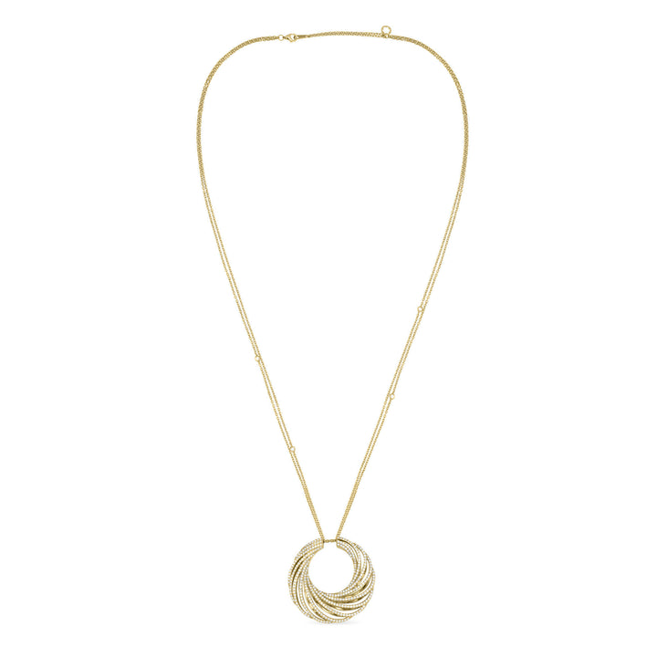 RONZA Yellow Gold Large Moon Diamond Pendant
