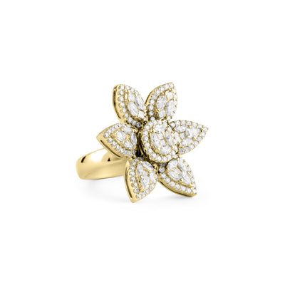 Floral Yellow gold Diamond Ring