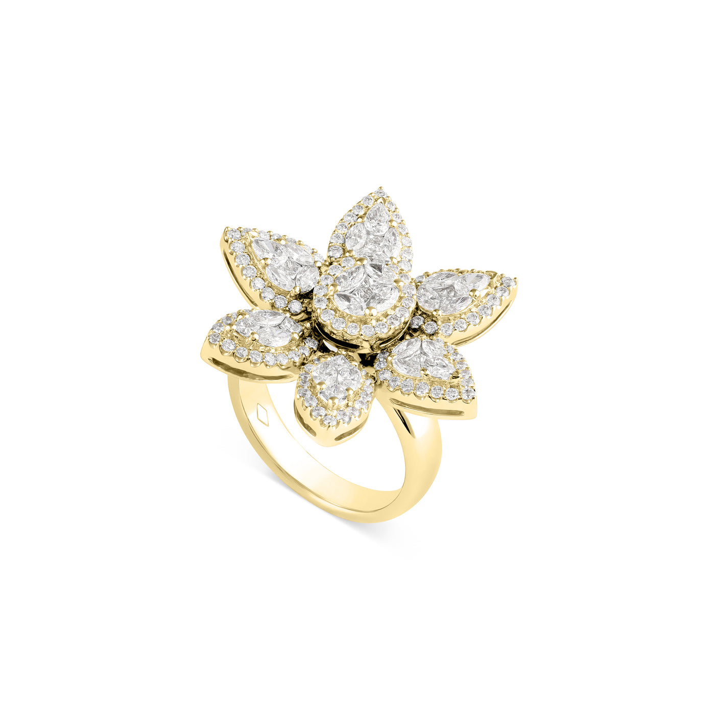 Floral Yellow gold Diamond Ring