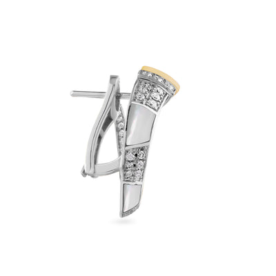 Soit Belle Signature White Gold Diamond Earring with Natural Opal