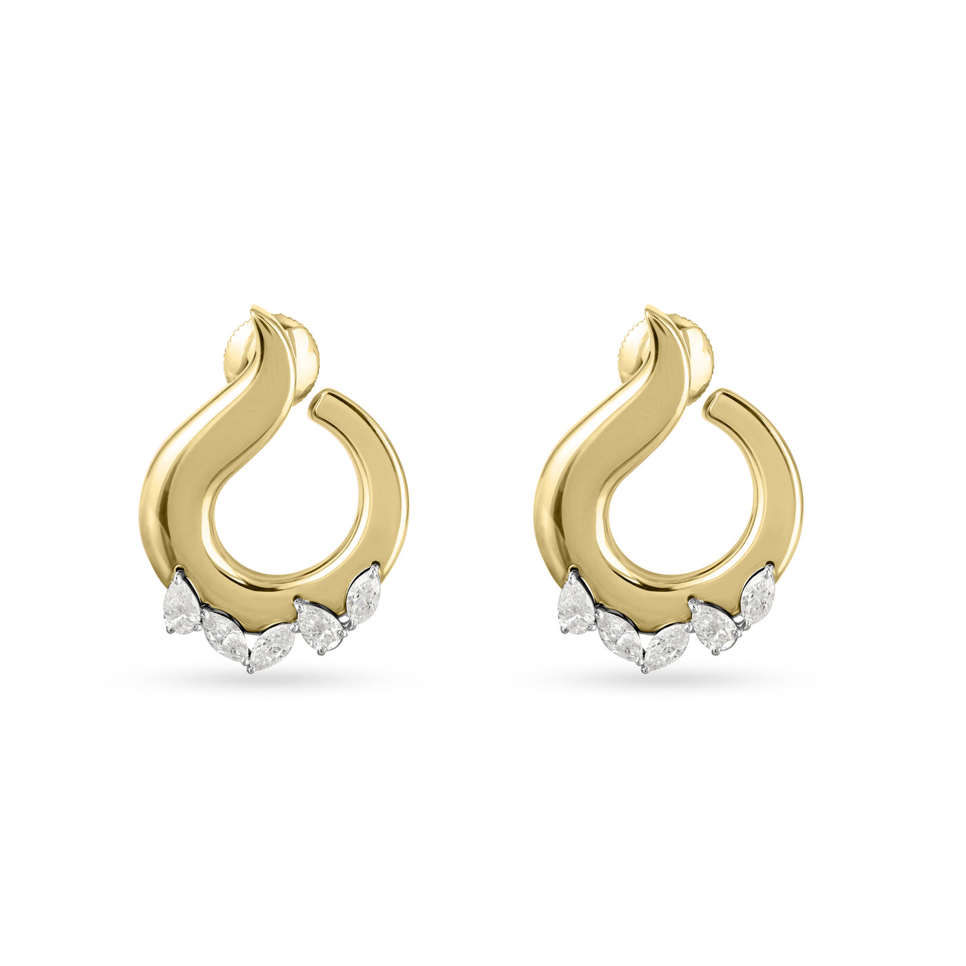 ETOILE Yellow Gold Teardrop Diamond Earring