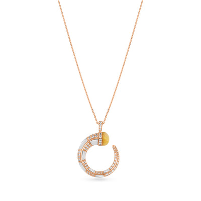 ARTISTRY Rose gold diamond pendant With Natural Opal