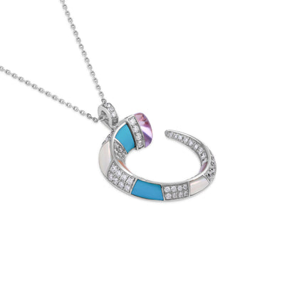 Soit Belle Signature White gold diamond pendant With Natural amethyst