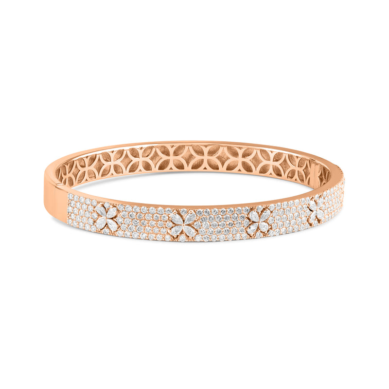 RONZA Bangle bavee with pear shape flowers diamond