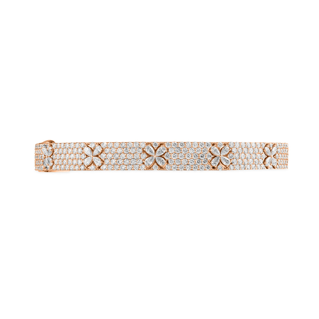RONZA Bangle bavee with pear shape flowers diamond