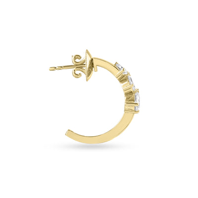 ETOILE Yellow Gold Hoop Earring diamond pear drops