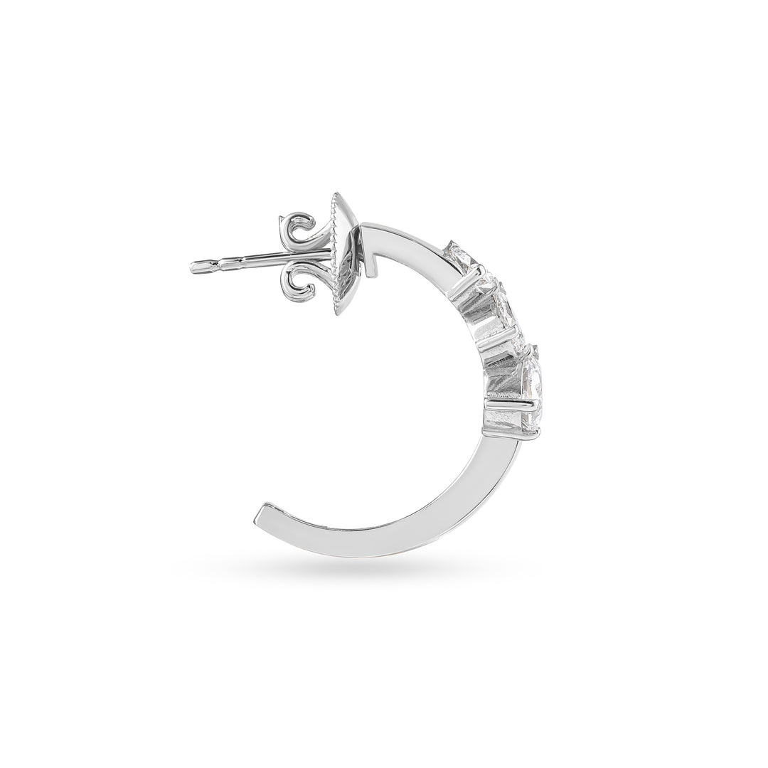 ETOILE White Gold Hoop Earring diamond pear drops