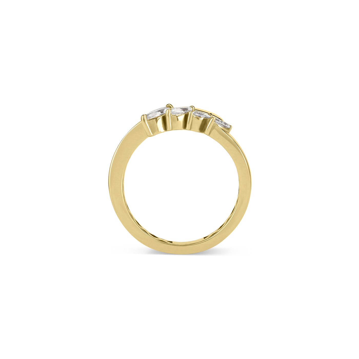 ETOILE Yellow Gold Twisted Diamond Ring