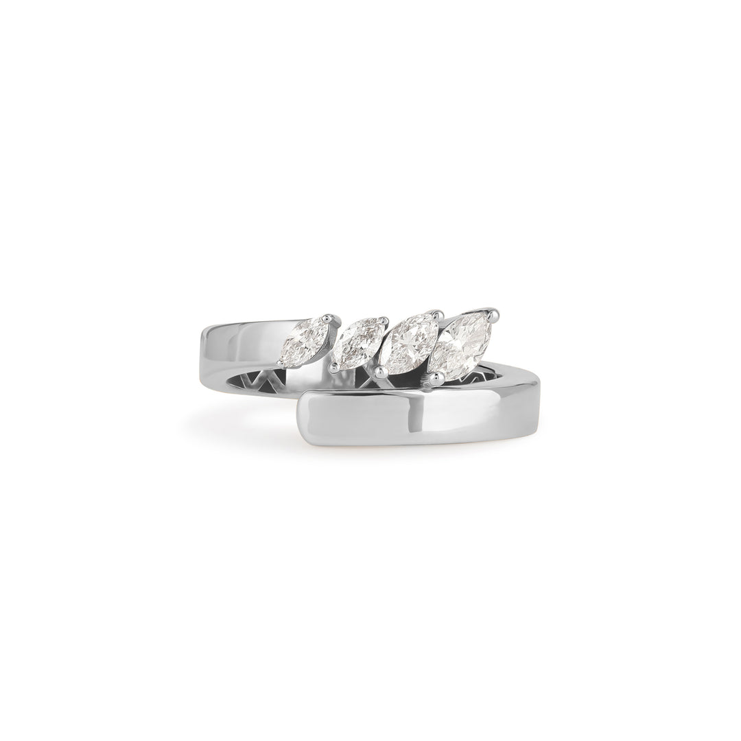 ETOILE White Gold Twisted Marquise shape Diamond Ring