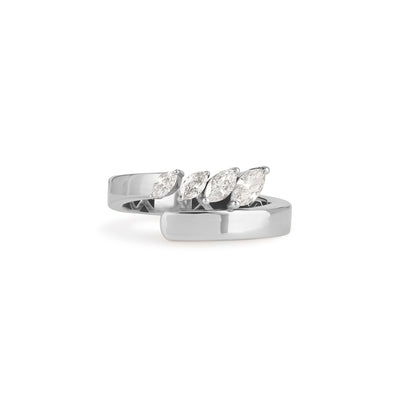 Soit Belle White Gold Twisted Marquise shape Diamond Ring